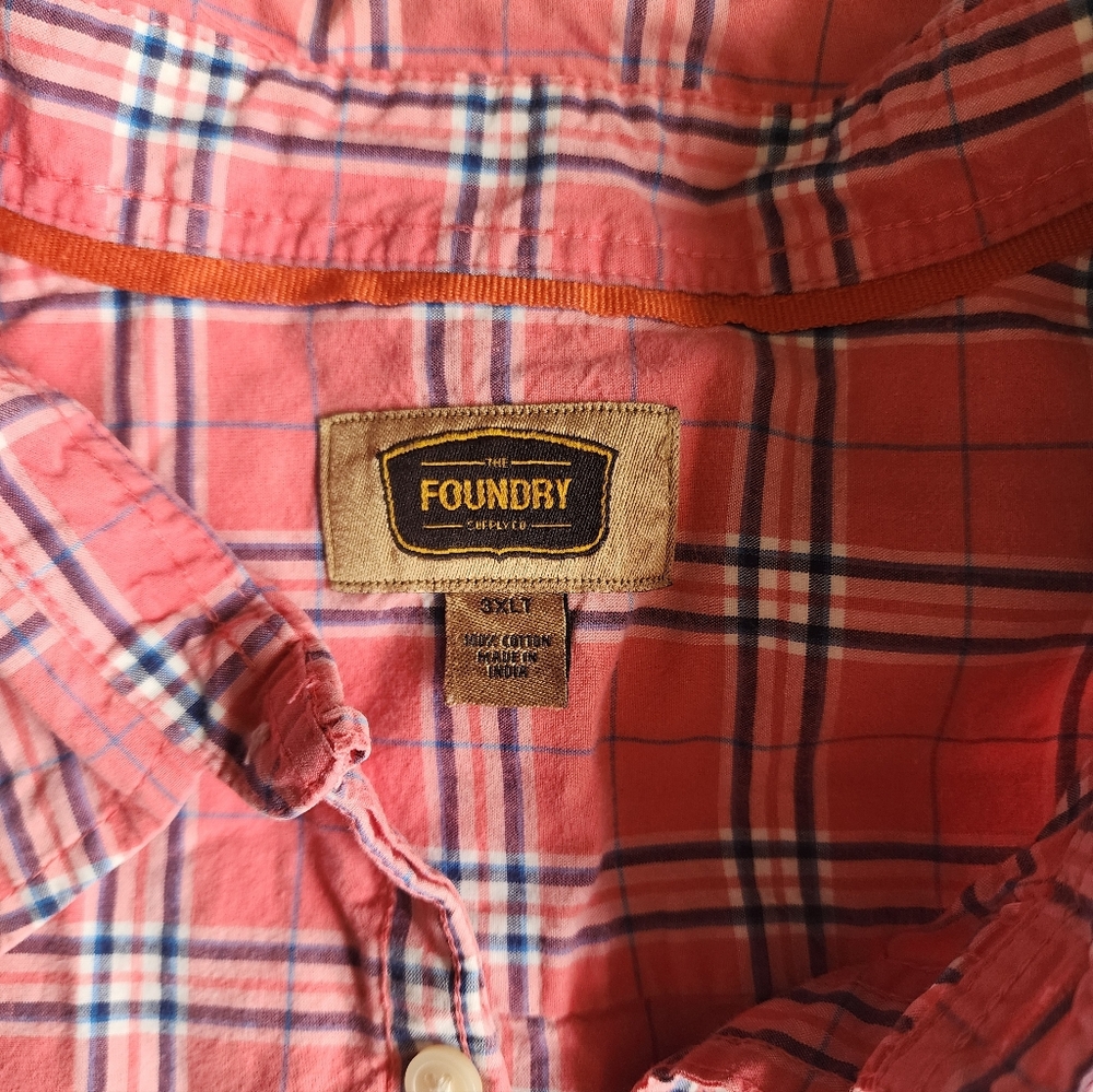 Mens Plaid Short Sleeve Button Up Shirt 3X - Picture 2 of 4